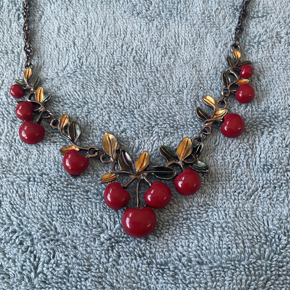 NWT Betsey Johnson Cherry Time Necklace